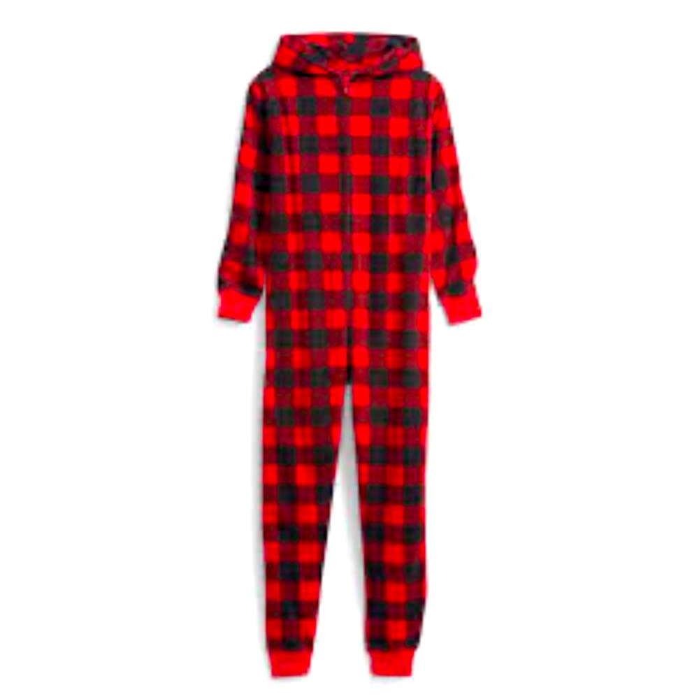 Kids Buffalo Plaid Hoodie One-Piece Size 12 Kids